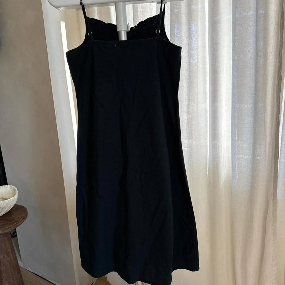 Black Dress 100% Cotton Adjustable Straps size 4 - Picture 8 of 9